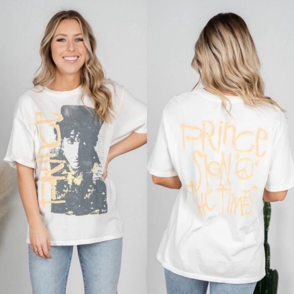 Daydreamer Prince Sign Of The Times Tee In White